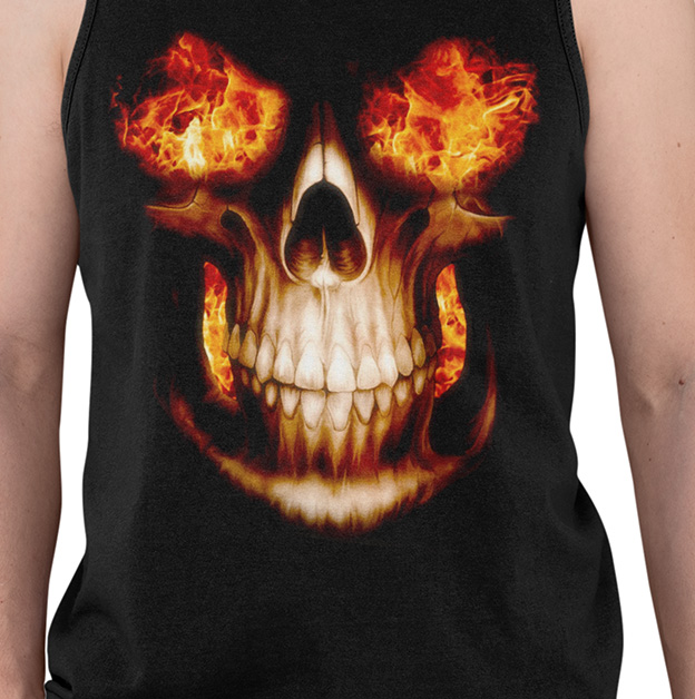 TANK TOP HORROR/ROCK FIRE SKULL Marka inna