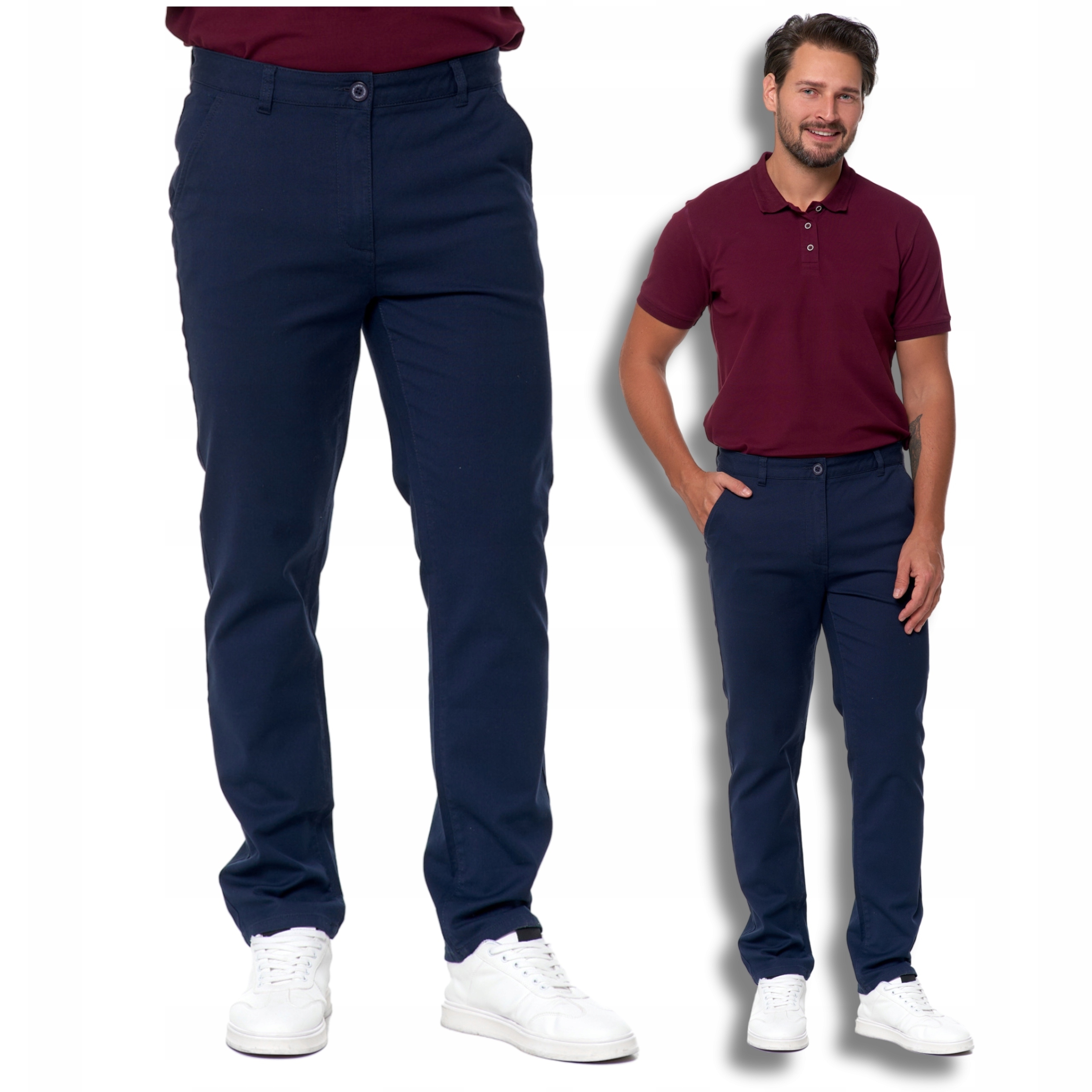 Pánské Kalhoty Elegantní Tmavě modré Chinosy Nohavice Jednoduché Módní Moraj vel. 32