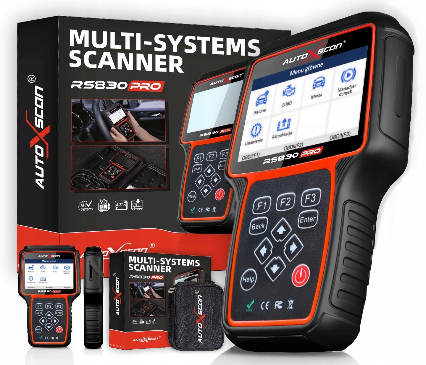 Tester Diagnostyczny OBD2 Uniwersalny Do Samochodów Pl RS830 Pro 1 marka