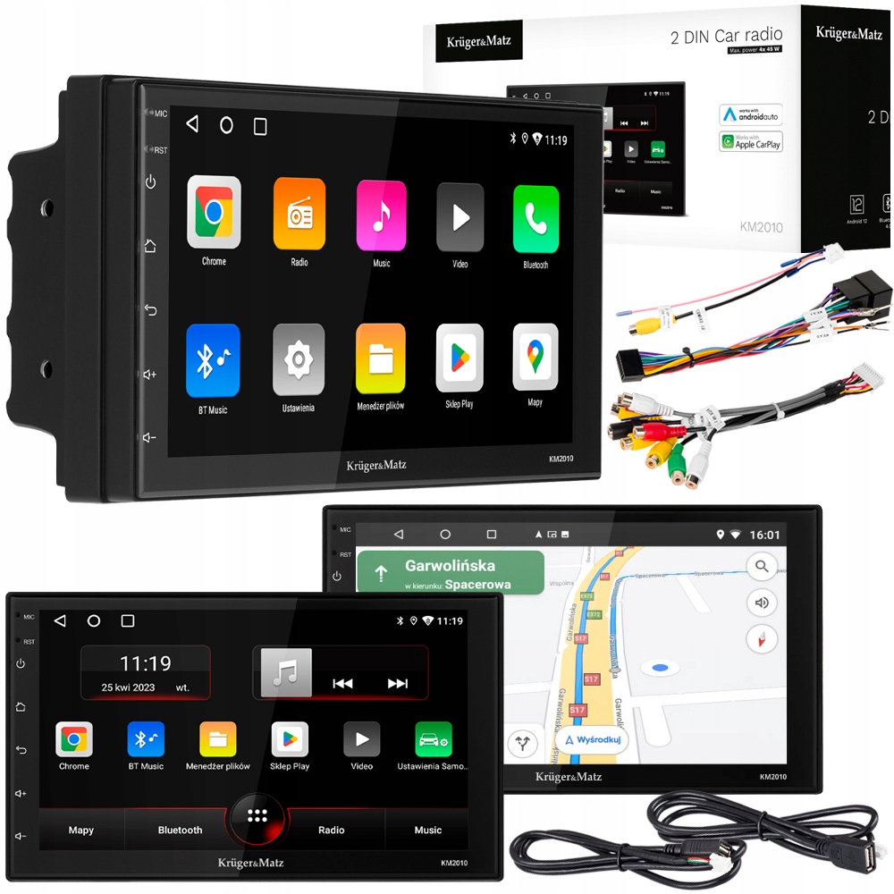 2DIN Autorádio Kruger&matz CarPlay/AndroidAuto Bluetooth Gps Wifi