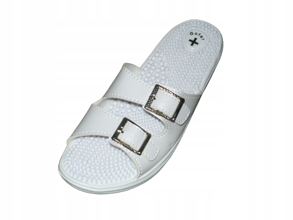 BIAŁE KLAPKI Z KOLCAMI FAKIRKI MASUJĄCE ZDROWOTNE MEDYCZNE ROZ, 37 / 24 CM Rozmiar 37