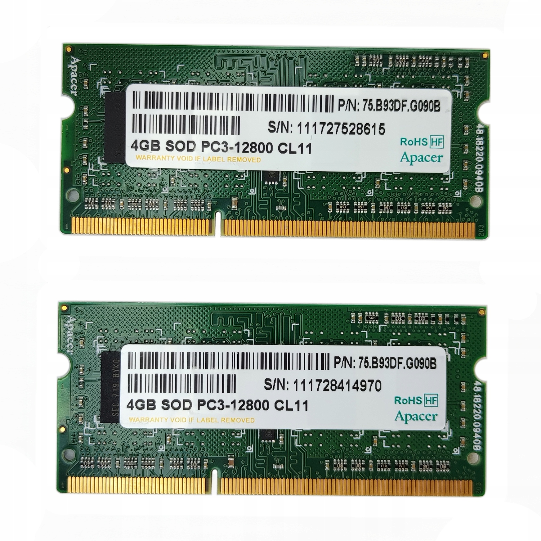 

Apacer Ram DDR3 8GB|2x4GB|1600MHz PC3-12800S CL11