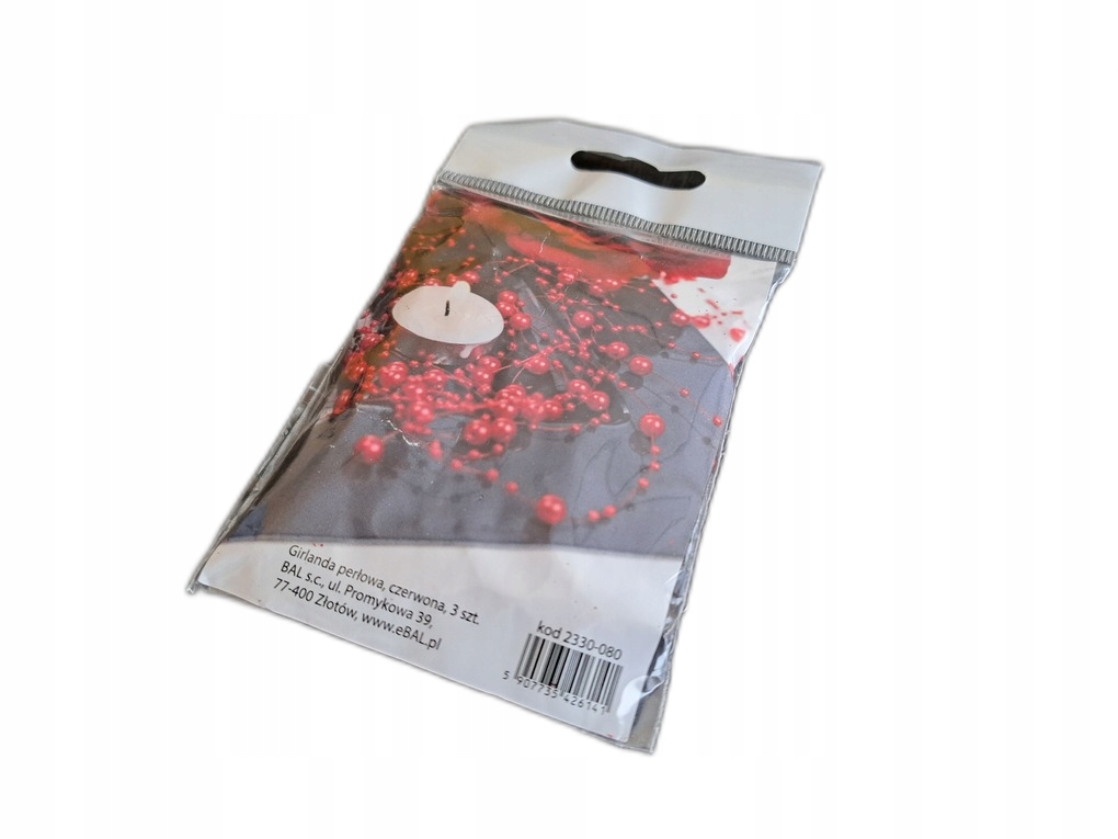 girlanda perłowa 3szt. CZERWONA | 2330-080 — 4