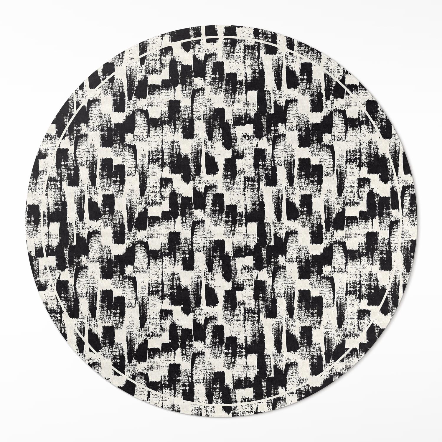 Kulatý Koberec Vinyl do kanceláře Monochromatická abstrakce skvrn ⌀ 90 cm