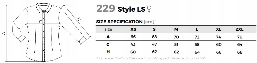 Koszula kelnerska Damska STYLE LS229 Czarna XL Marka Malfini