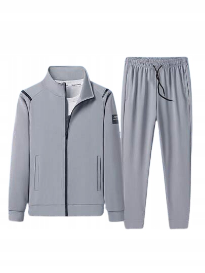 Pánská šedá Tepláková Souprava Shein s kapsami a zipem, velikost 2XL 1ED