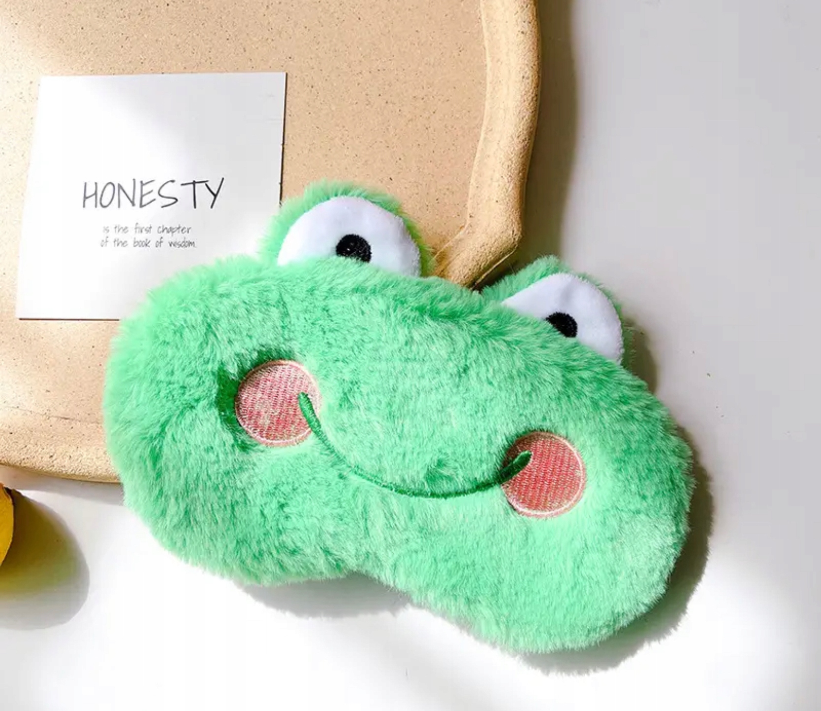 OPASKA NA OCZY MASKA DO SPANIA SNU RELAKSU MASECZKA zielona żabka ŻABA Stan opakowania oryginalne