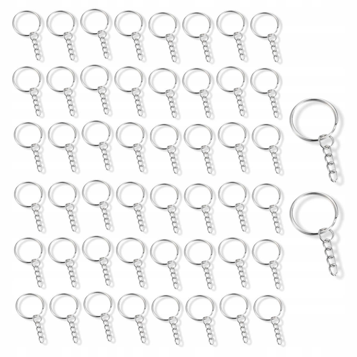 Kolečko s řetízkem na klíče a klíče, železné, 24x2 mm, 1000 ks