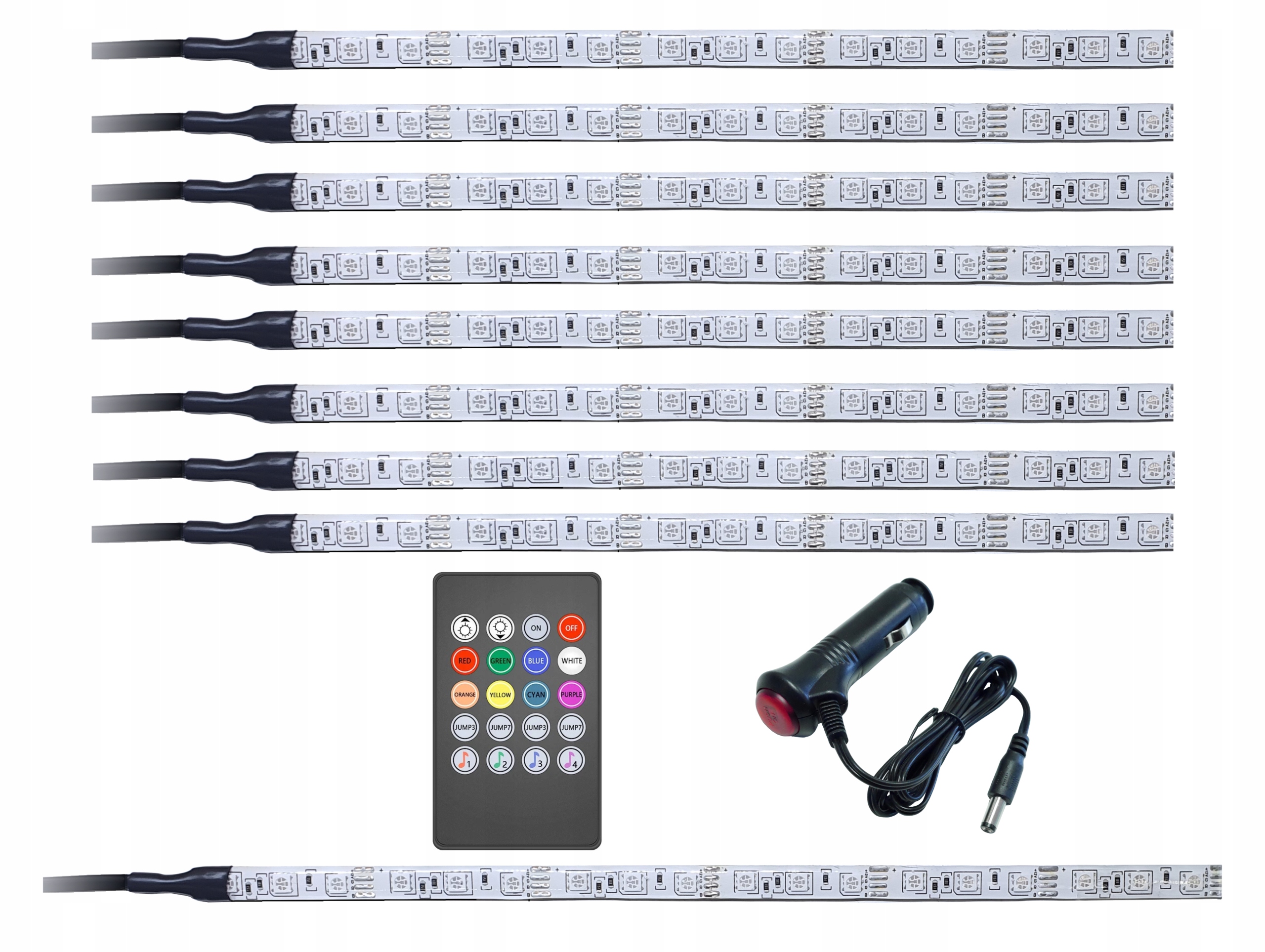 

Blink Led kabiny auta Rgb 8x30cm Music bagażnik