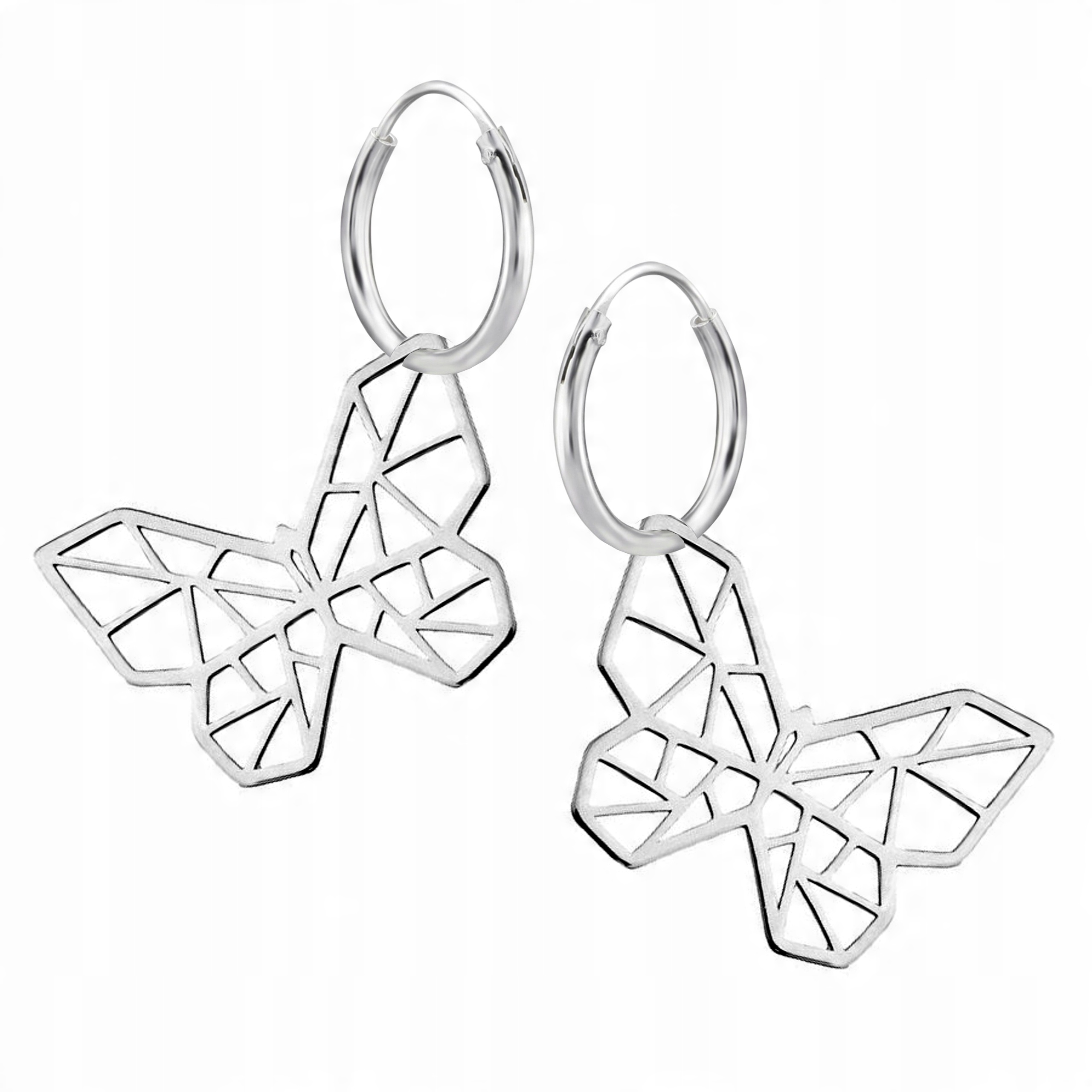 

Kolczyki Koła Motyl Motylek Origami srebro 925