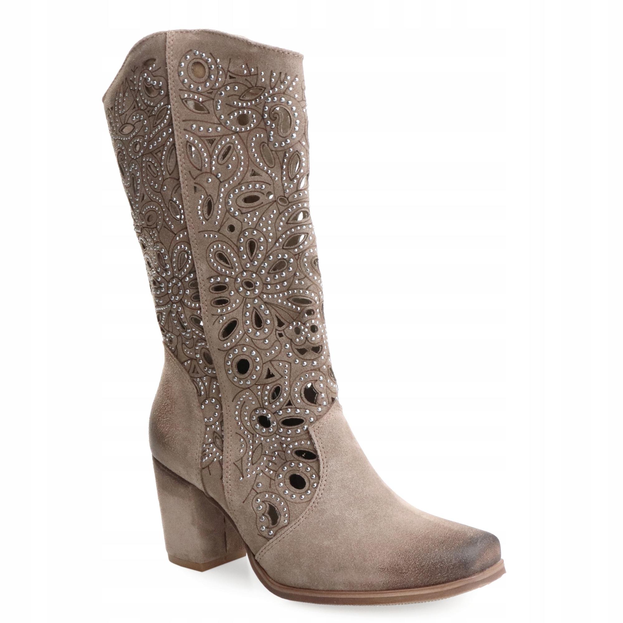 

ażurowe skórzane kozaki kowbojki Exquisite 1296