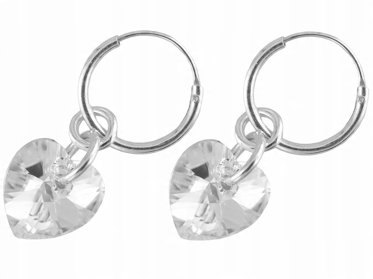 

Versil kolczyki koła 12 mm serca Swarovski Srebro