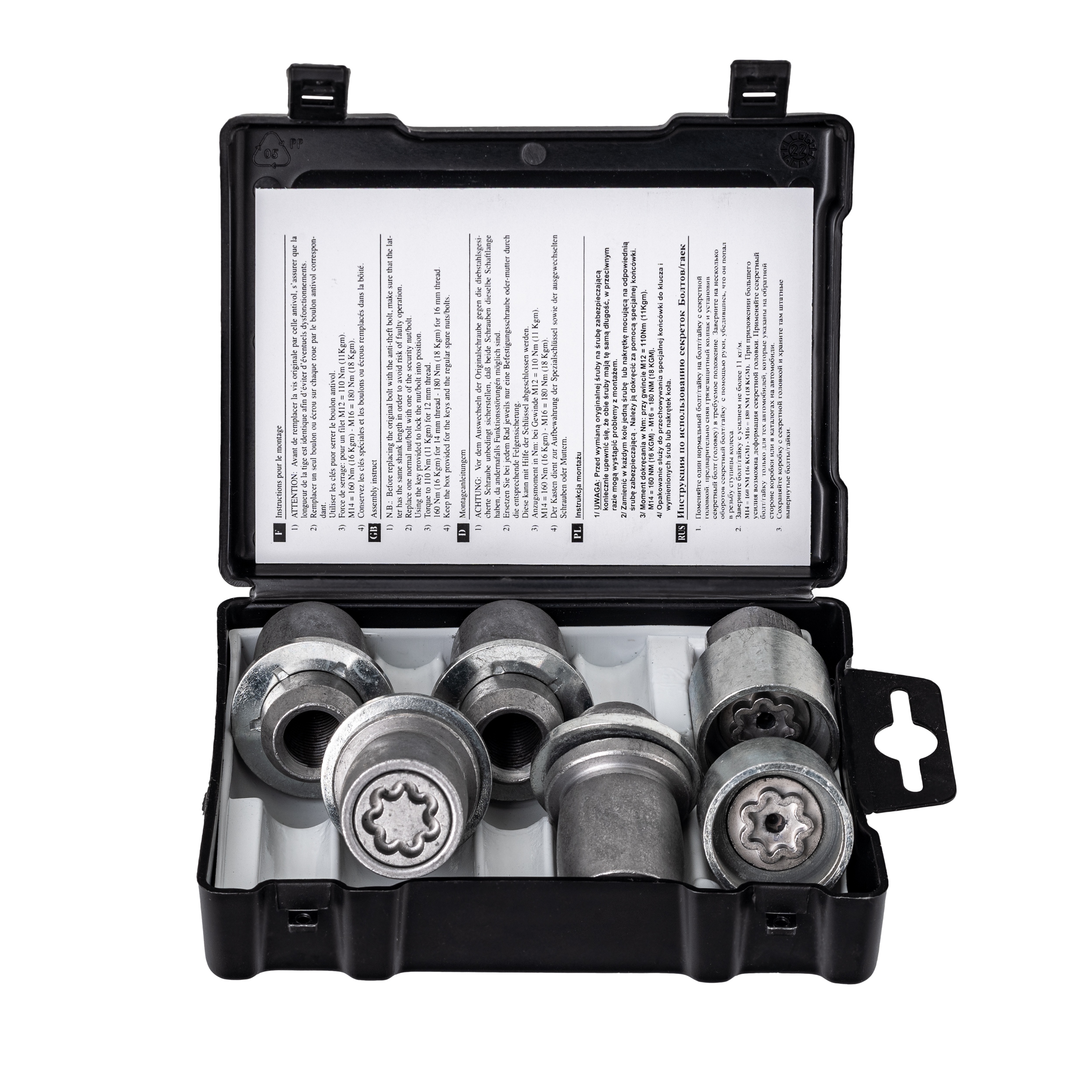Zabezpečovacie matice M14x1.5x48 mm Plochá podložka 2 Kľúče 21