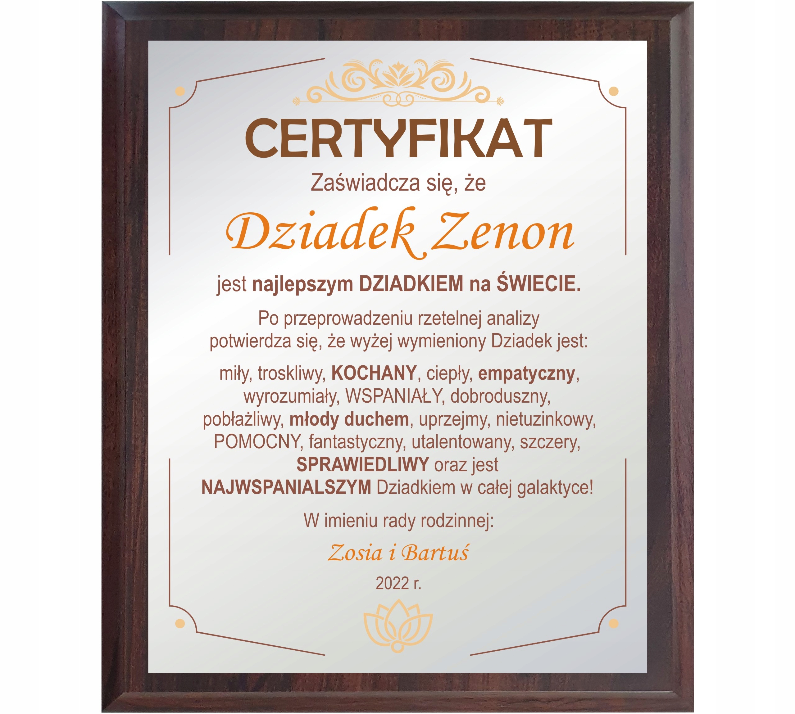 

Dyplom na Dzień Dziadka Upominek