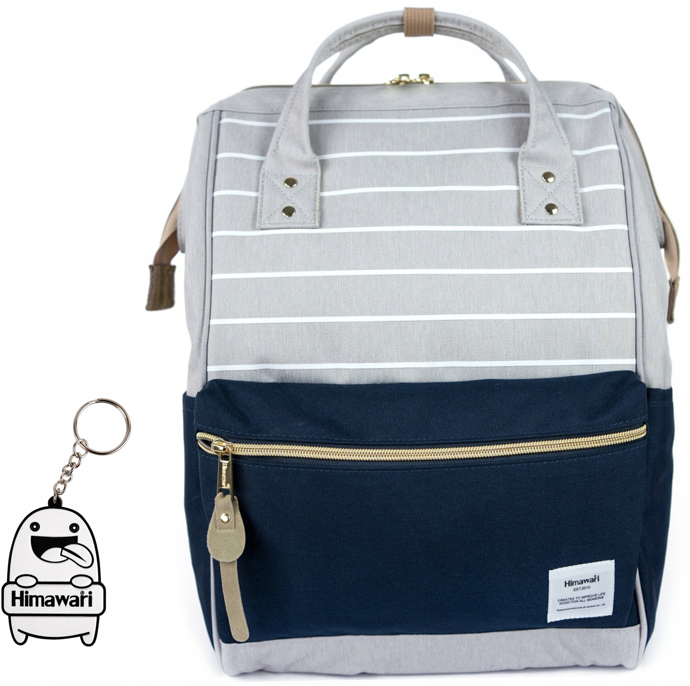 Plecak turystyczny Himawari Dual M pojemny podróżny Usb Jasny szary