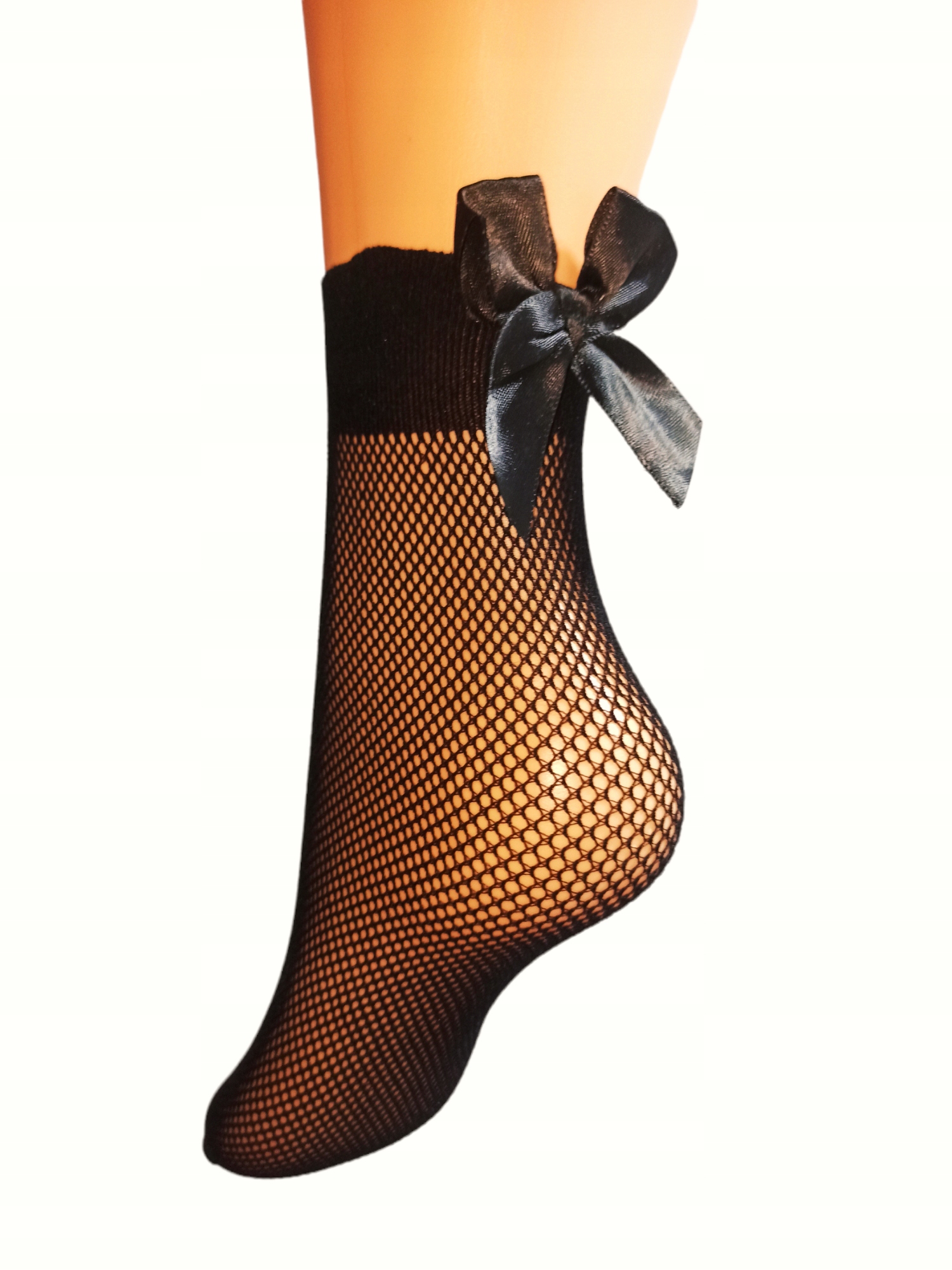 

Skarpetki Kabaretki Drobne Małe Oczka z Kokarda