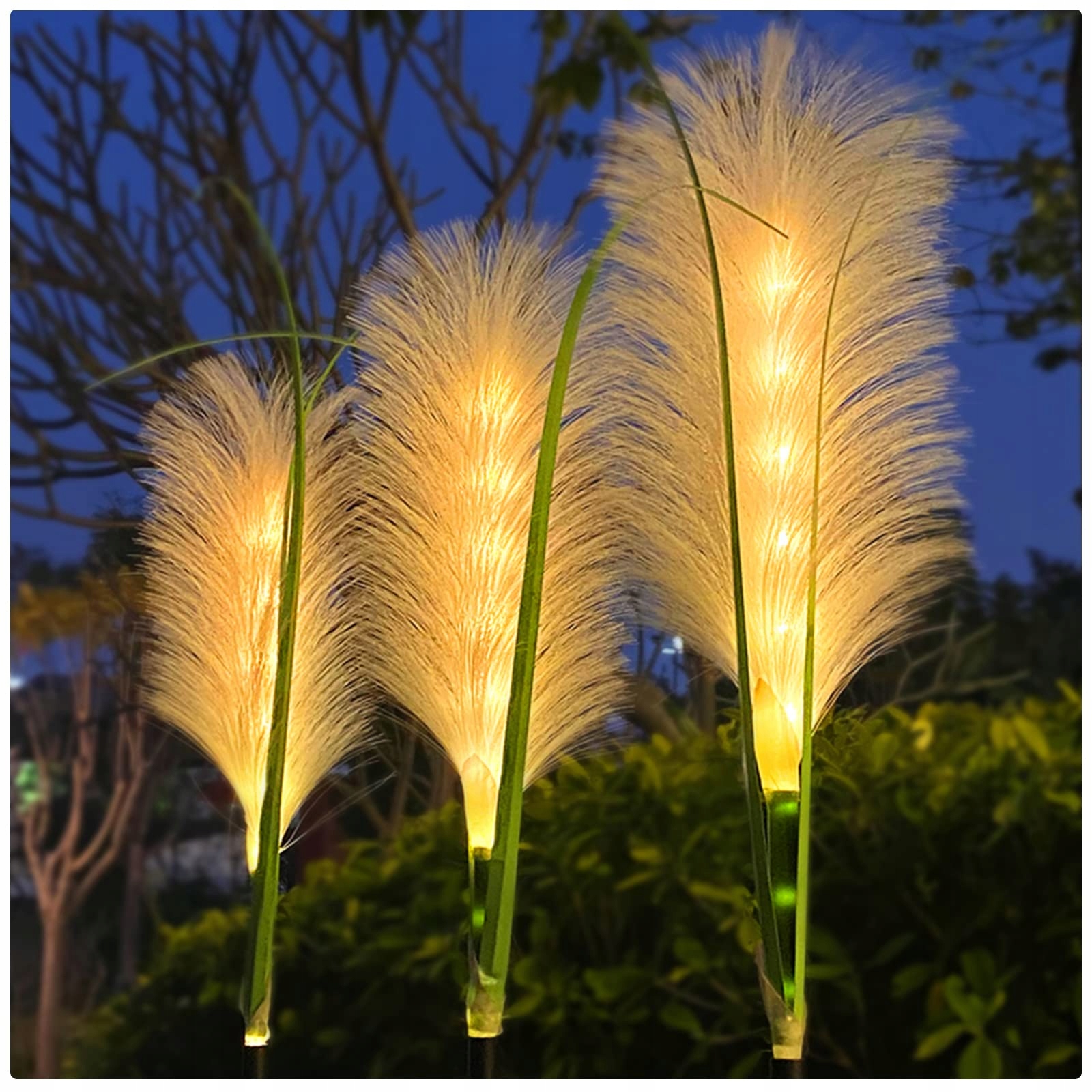 BIXUFCAI Lampki Solarne Zewnętrzne Ogrodowe Oświetlnie LED Piórka x2