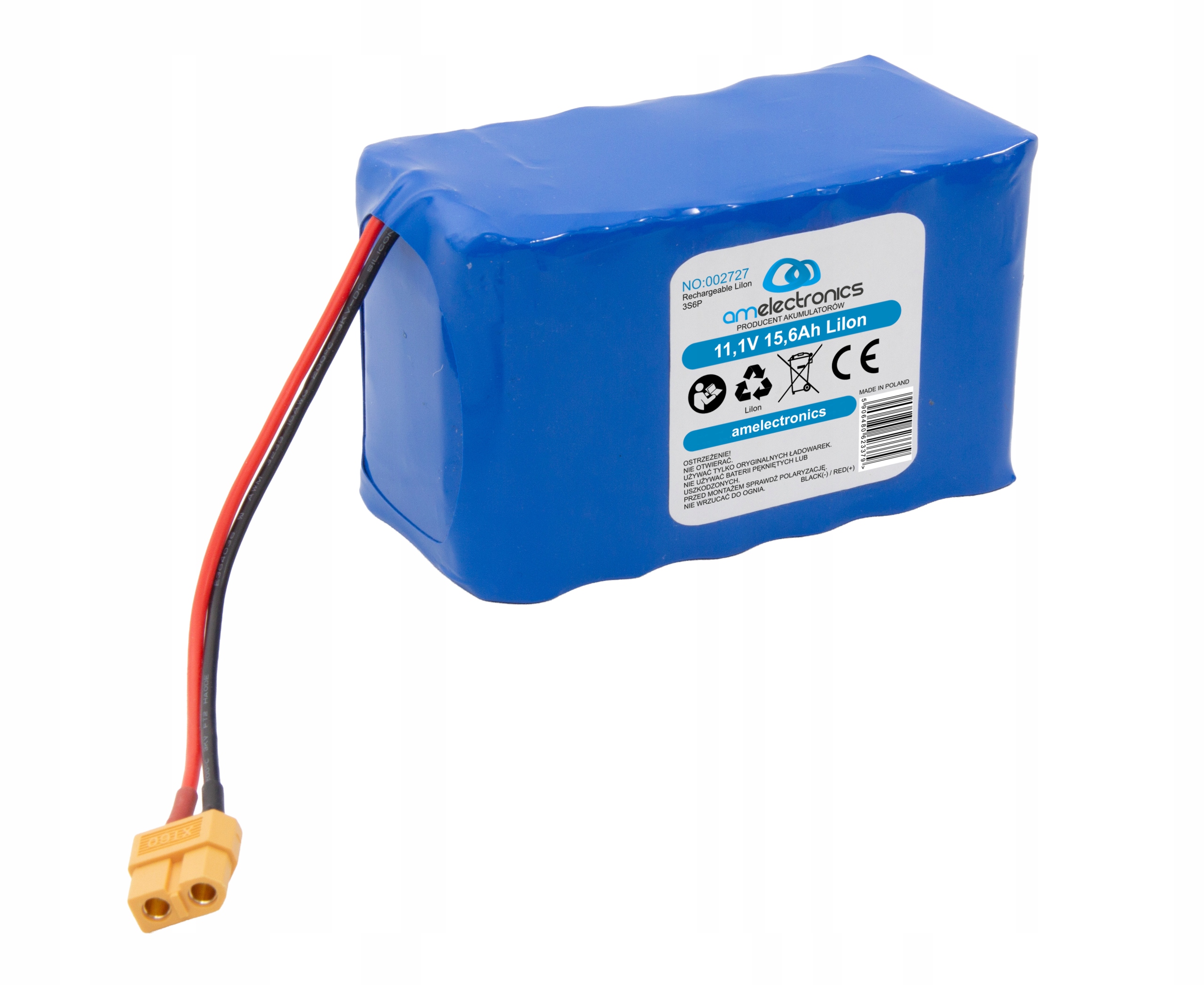 Akumulator 11.1V 15.6Ah do łódki zanętowej (2727)