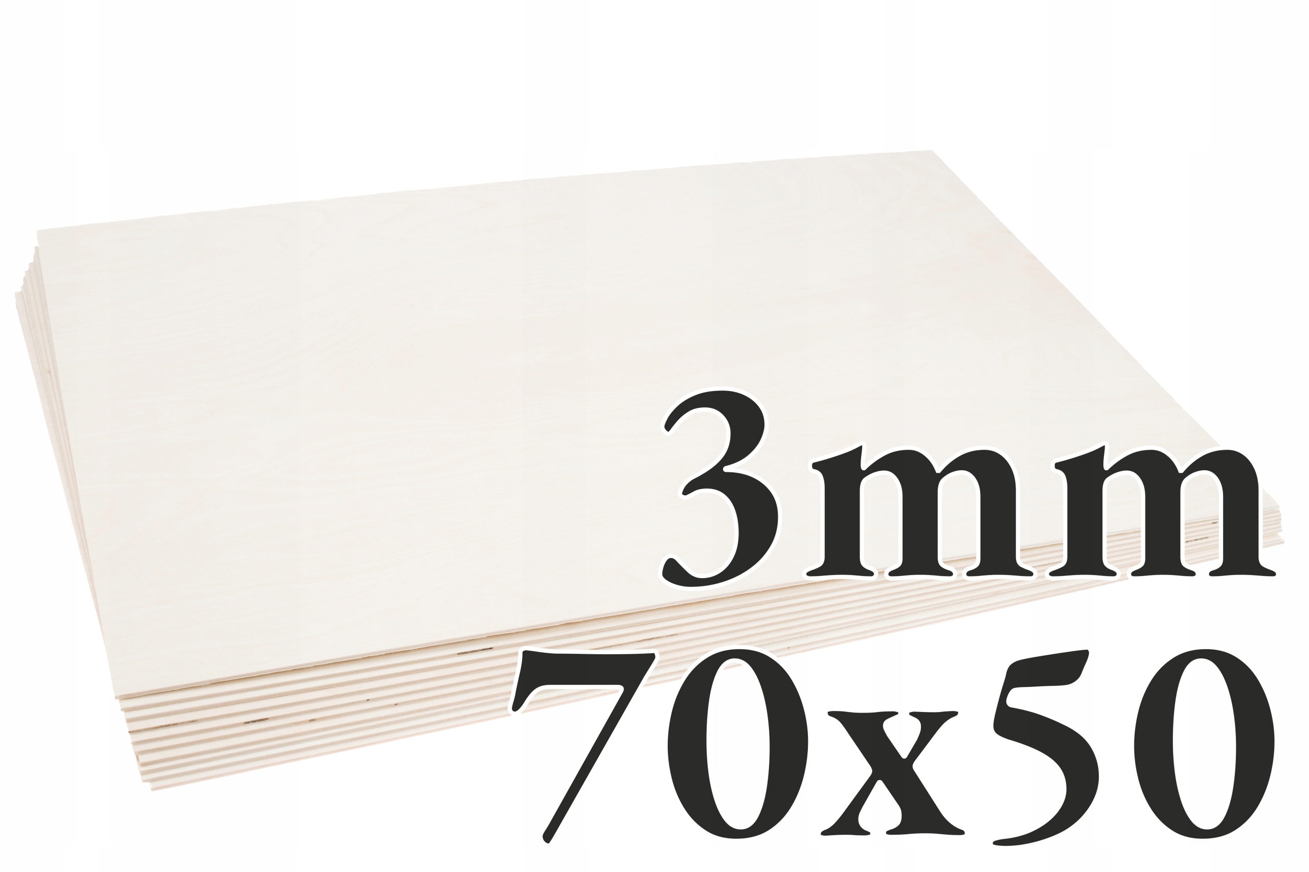 10 x Břízová překližka – 3 mm – 70 x 50 cm – Onlywood