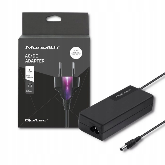 Qoltec Desktopový napájecí zdroj 72W 24V 3A 5.5*2.5 napájecí kabel