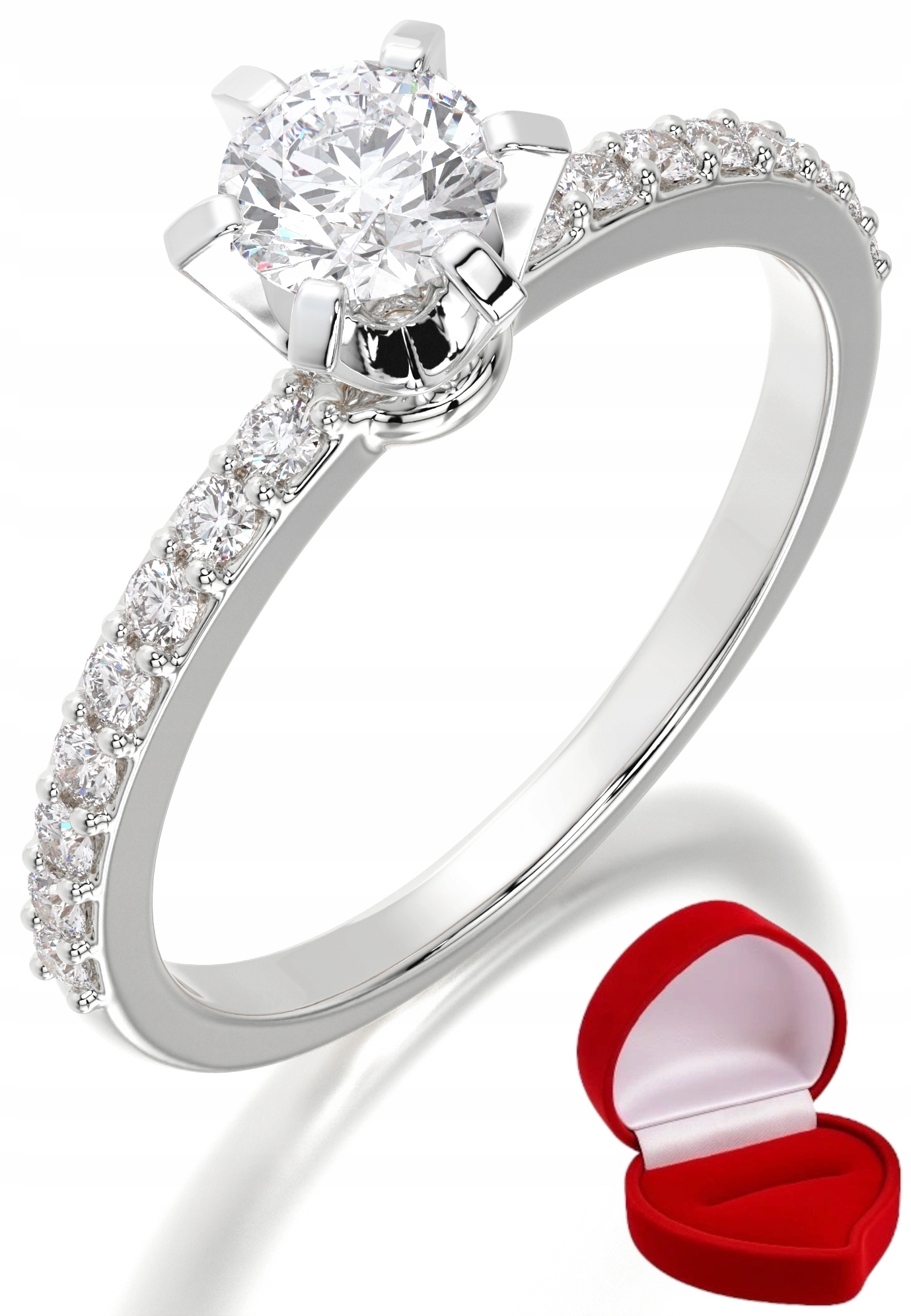 Zlatý Prstýnek 585 14k Brylant Lab 0,30 ct Bílé Zlato R24