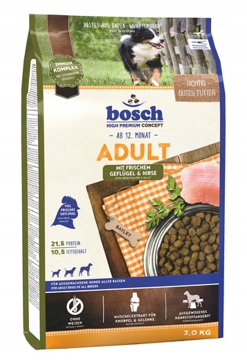 Krmivo pro dospělé psy s normální aktivitou Bosch Drůbež a proso 3 kg