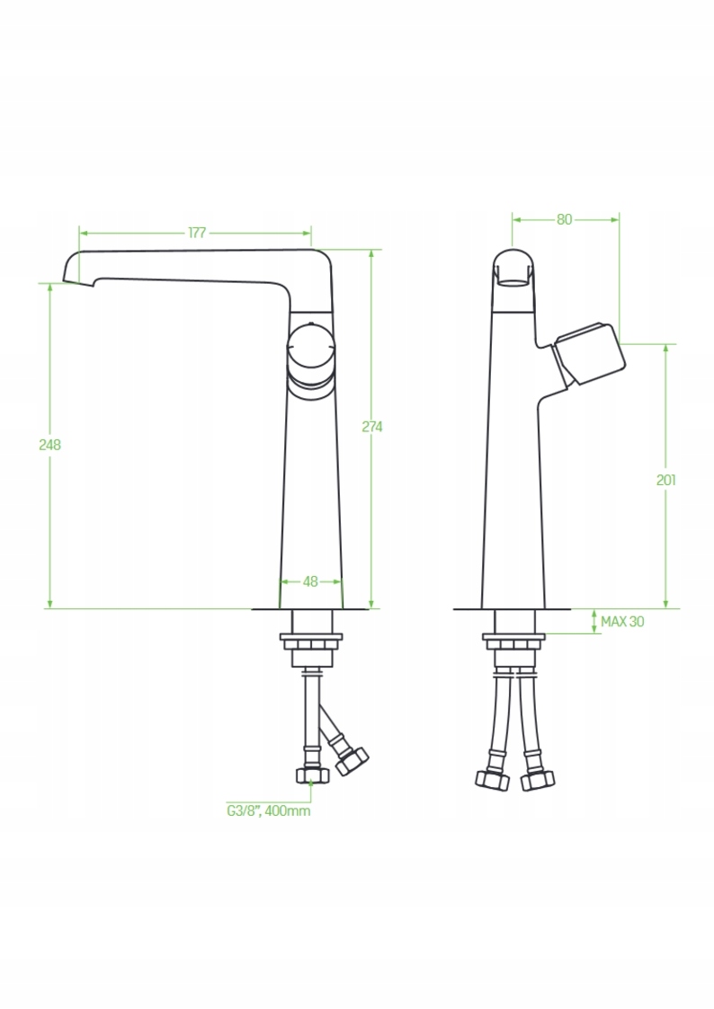 BATERIA KUCHENNA WYSOKA WYLEWKA GRAFIT PRETTO Marka Laveo