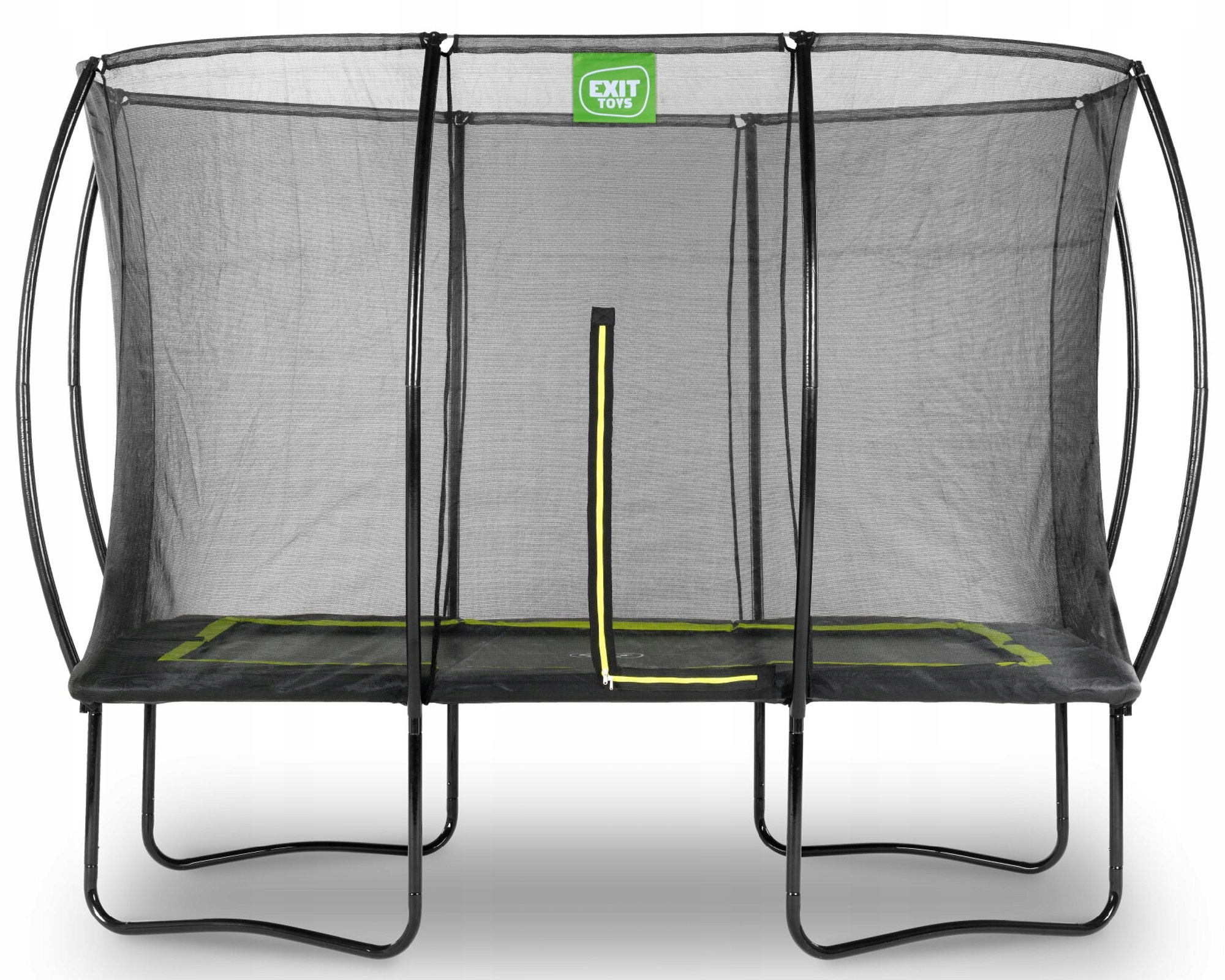 Trampolina Ogrodowa Z Siatką Zabezpieczającą 214x305 CM Prostokątna Czarna
