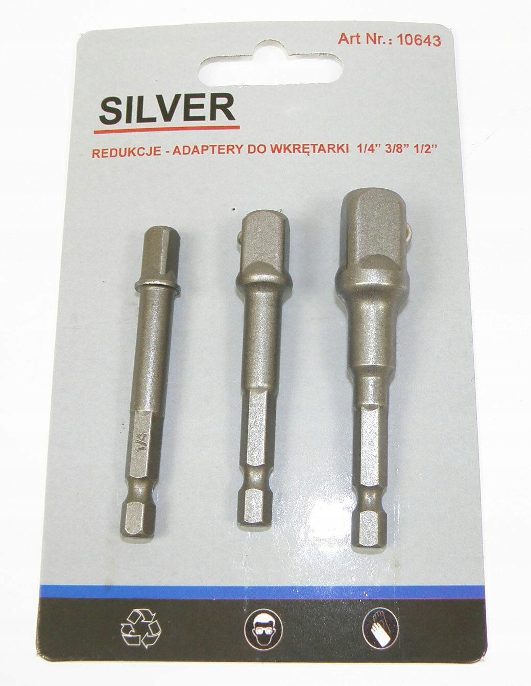 

Silver Komplet Adapterów/uchwytów Do Nasadek 3szt
