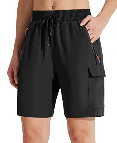 Damskie spodenki cargo Maskert trekkingowe sportowe lekkie UPV+50 czarne Xs