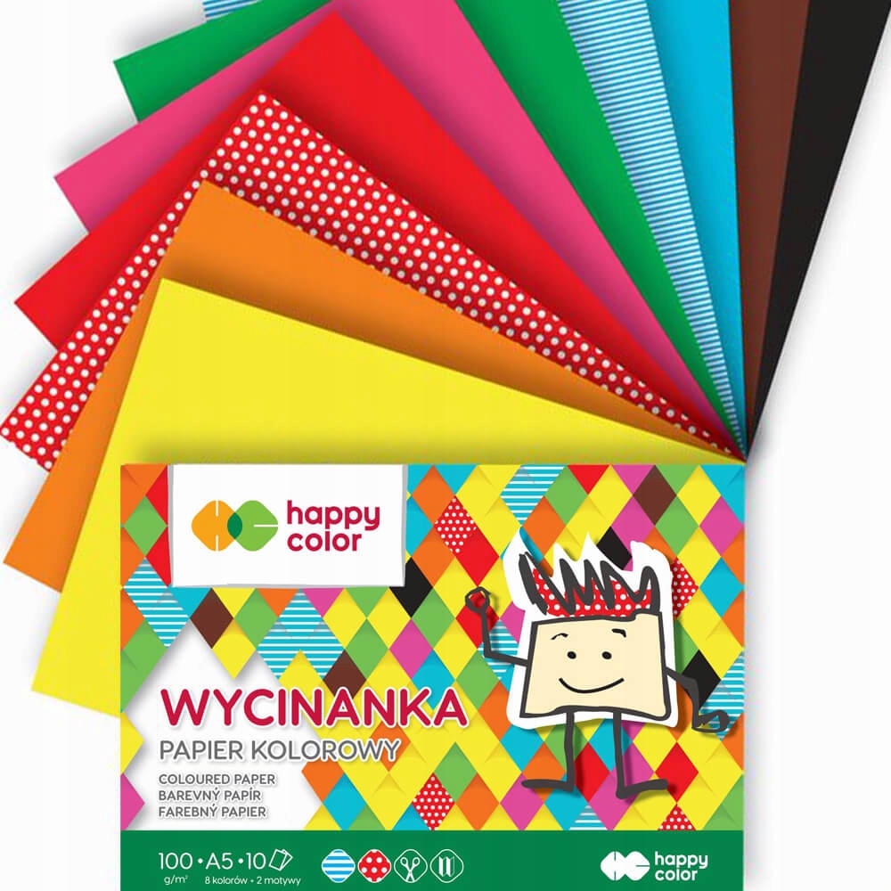 

Blok wycinanka A5 Happy Color papier kolor 10 kart