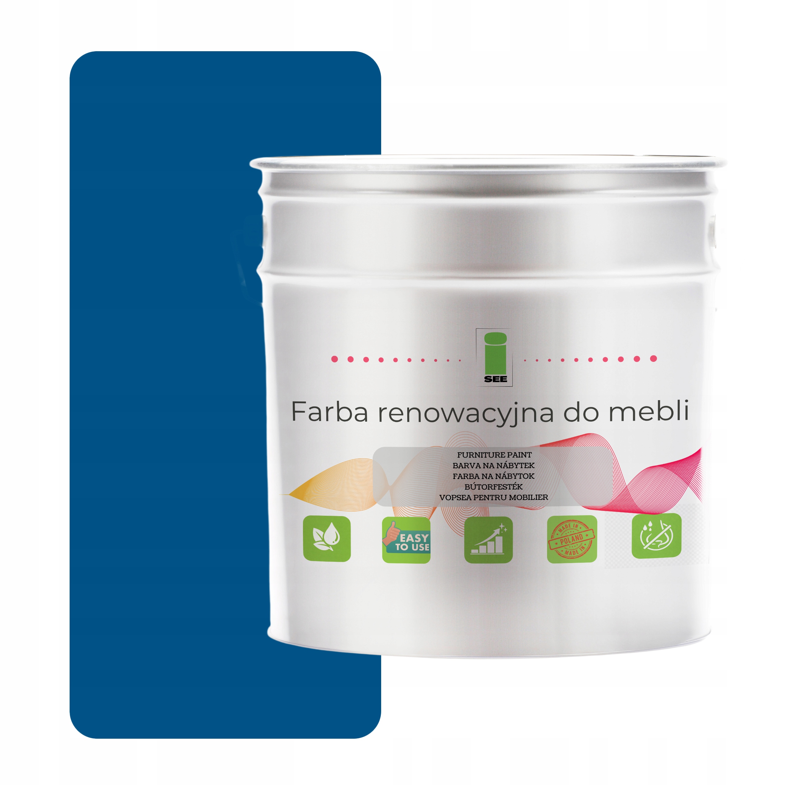 Barva na kuchyňský nábytek 5005, polomatná modrá, 2,5 l, na přední stranu, dřevo 2v1