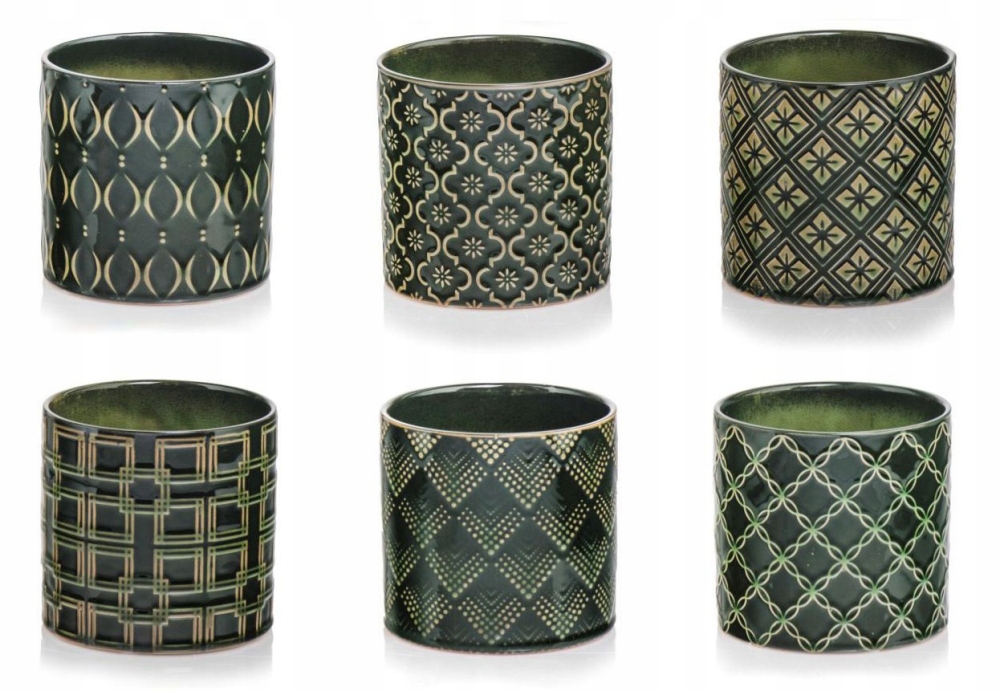 

Doniczka Ceramiczna Ciemna Zieleń MIX Wzorów 13 cm