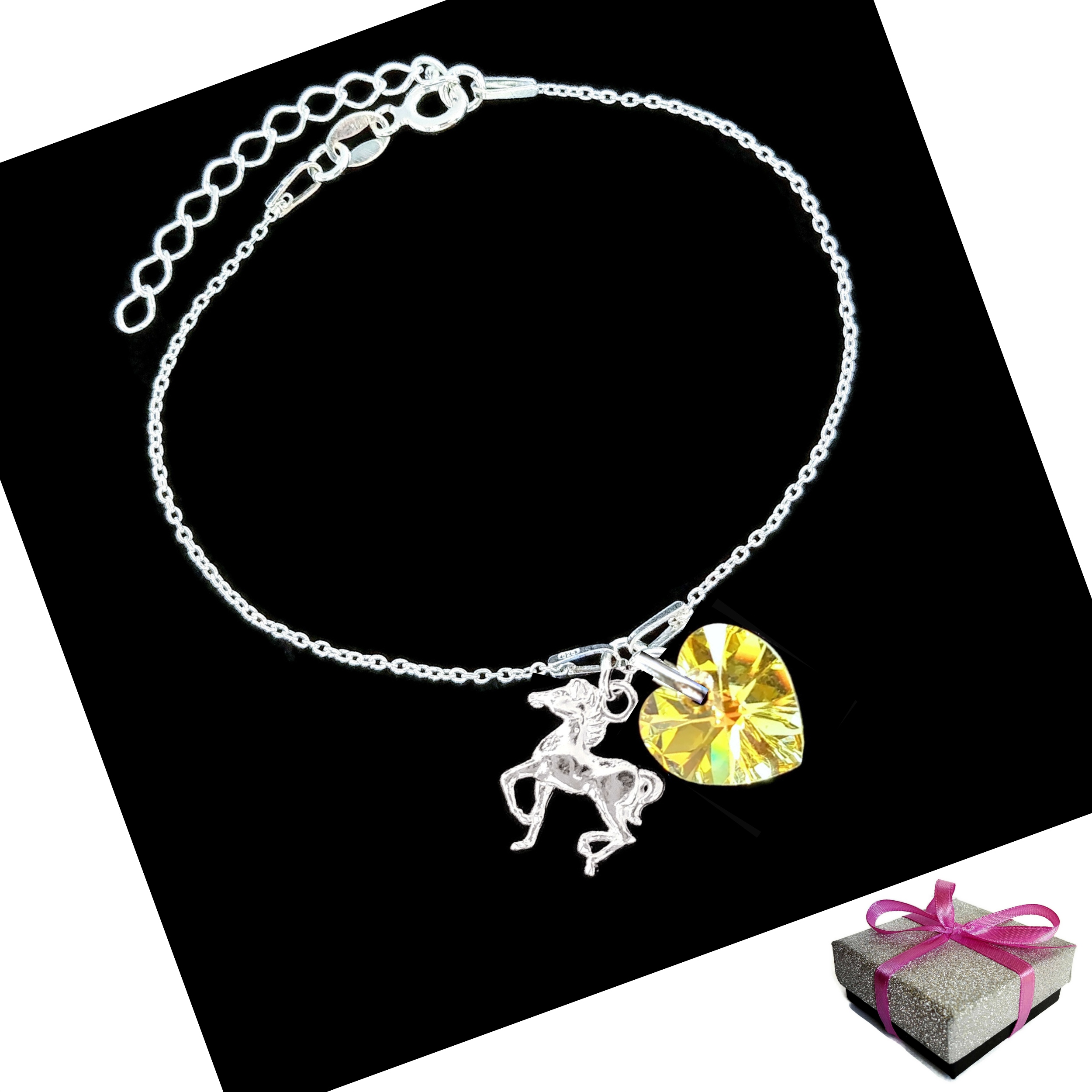 

Bransoletka Koń Konik z Koniem Swarovski Srebro