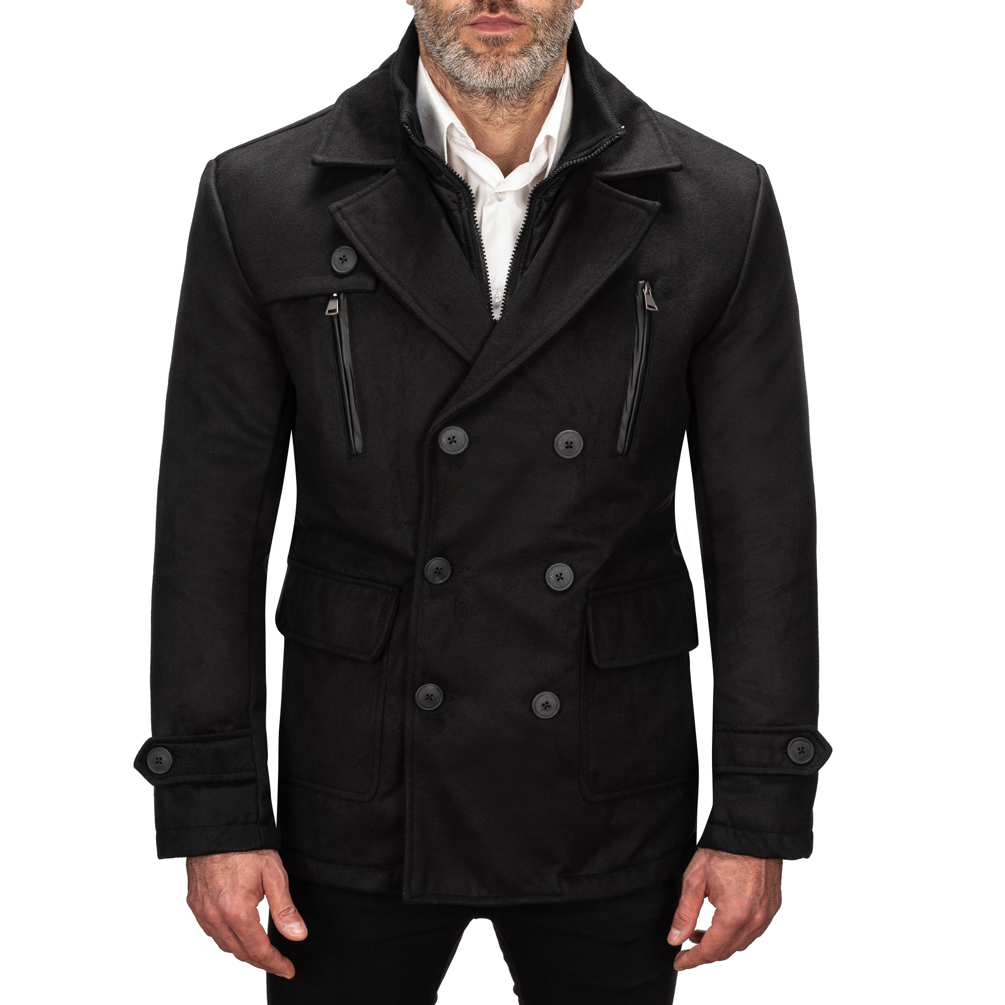 M3143 r. M ELEGANCKI MĘSKI PŁASZCZ DWURZĘDOWY