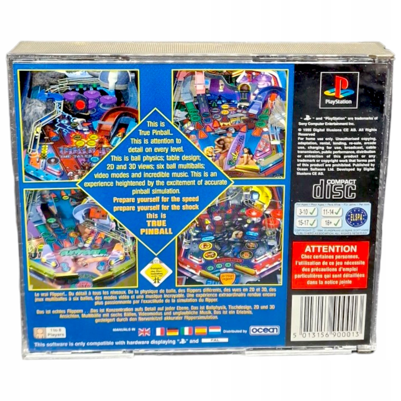 Gra TRUE PINBALL Sony PlayStation Big box (PSX PS1 PS2 PS3) Platforma Sony PlayStation (PSX)