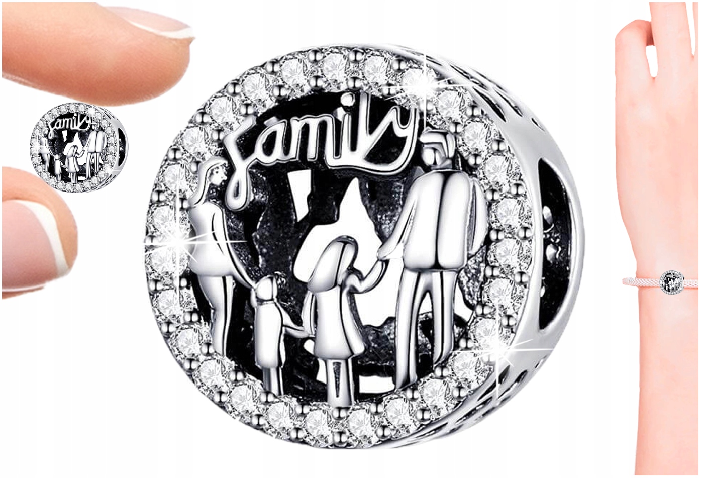 

Charms Zawieszka Charms 925 Rodzina Moda Trusky