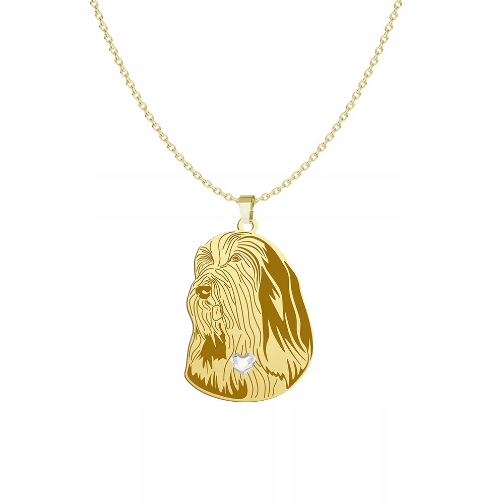 Zlatý náhrdelník s pejskem Bearded Collie 925 Šperky Dárek Gravírování Bonus