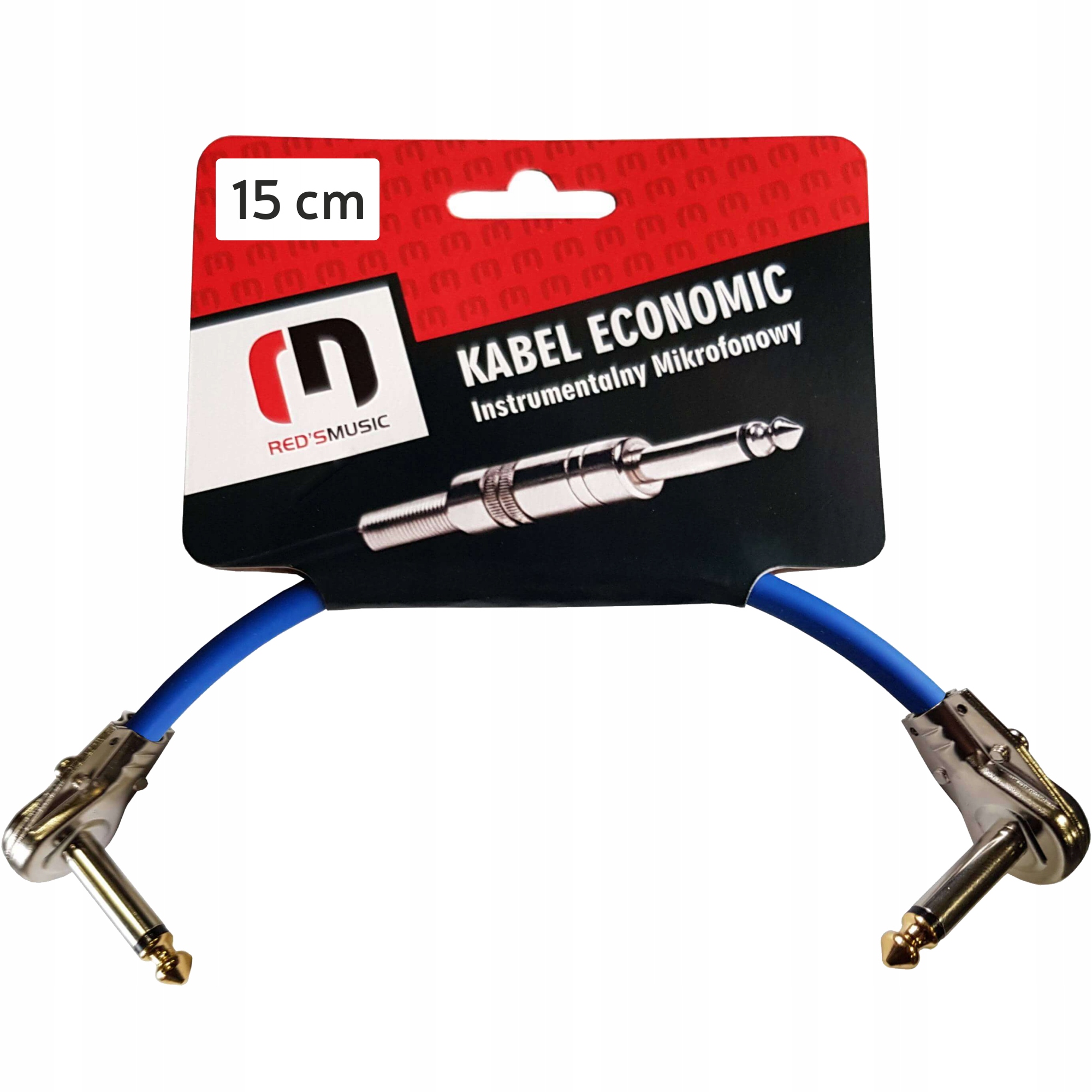 Kabel przewód patch kątowy Jack 6,3 mm 15 cm