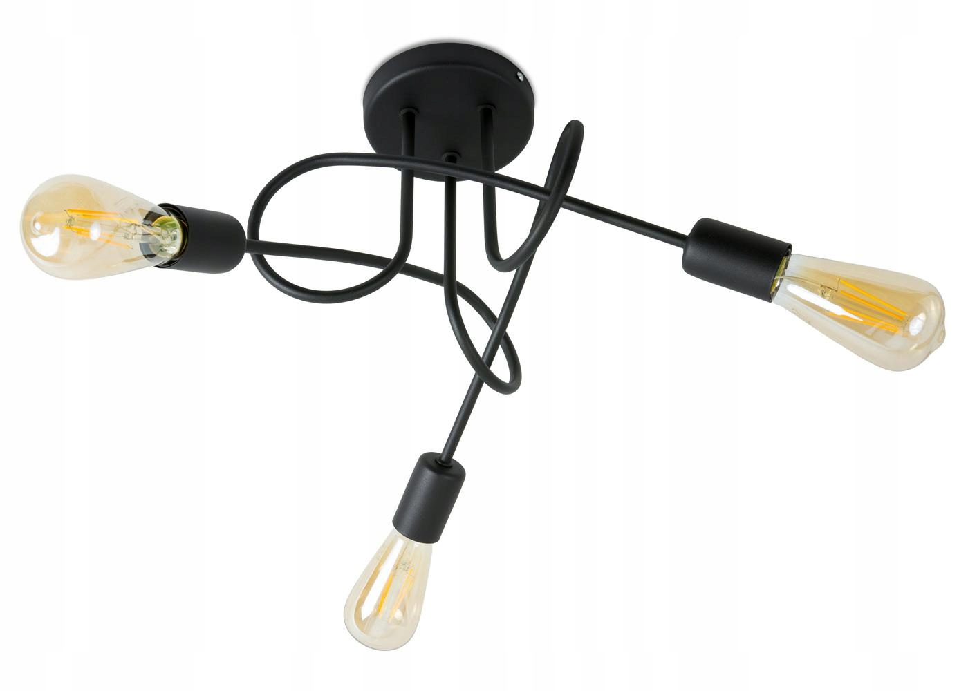 Svítidlo lustr plafond loft edison industrial vintage E27 černé kovové