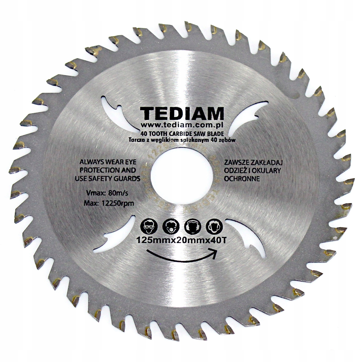 

Tarcza widiowa do drewna widia 125x20 T40 Tediam
