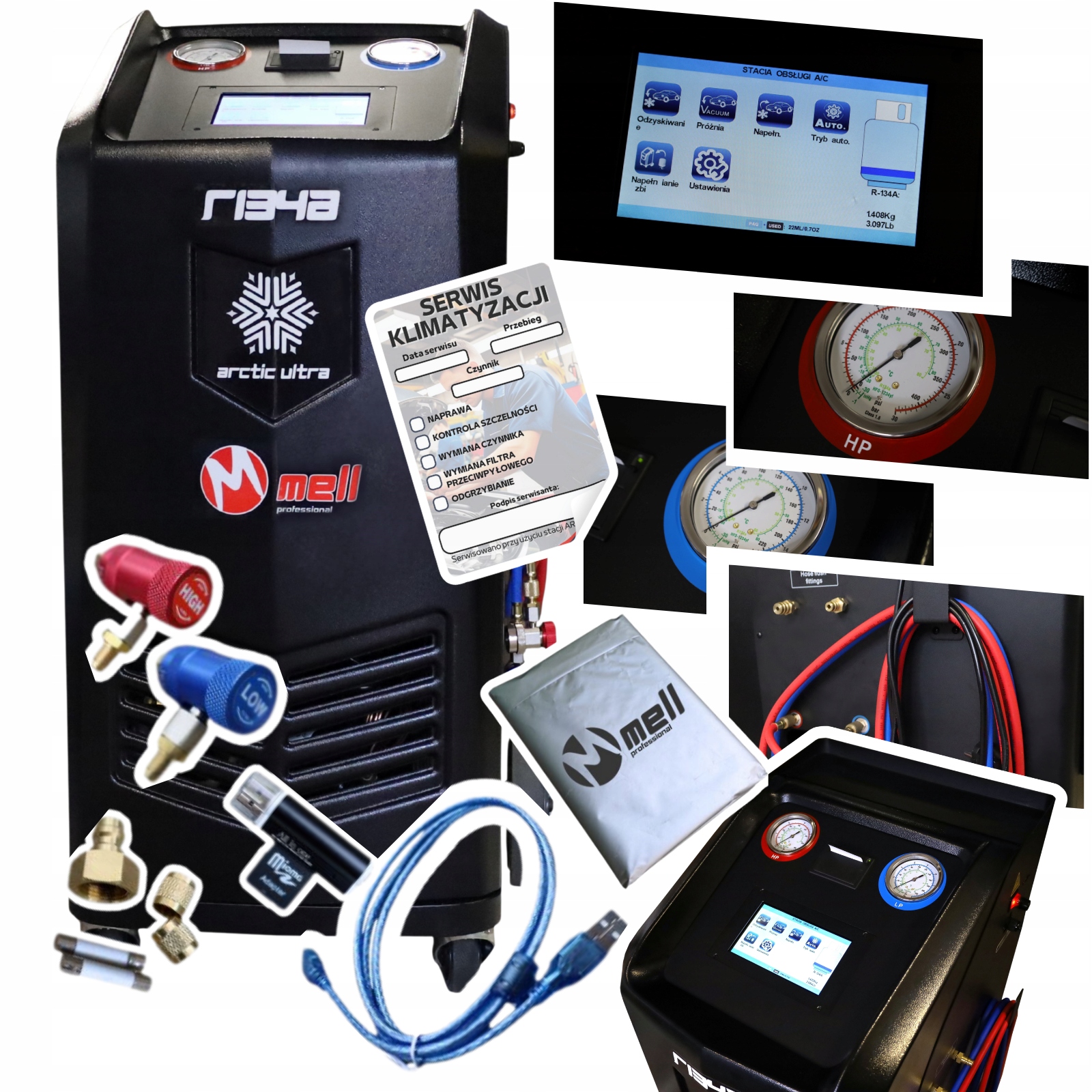 Автоматическая станция кондиционирования воздуха Mell Pro ARCTIC ULTRA R134a / R1234YF с принтером