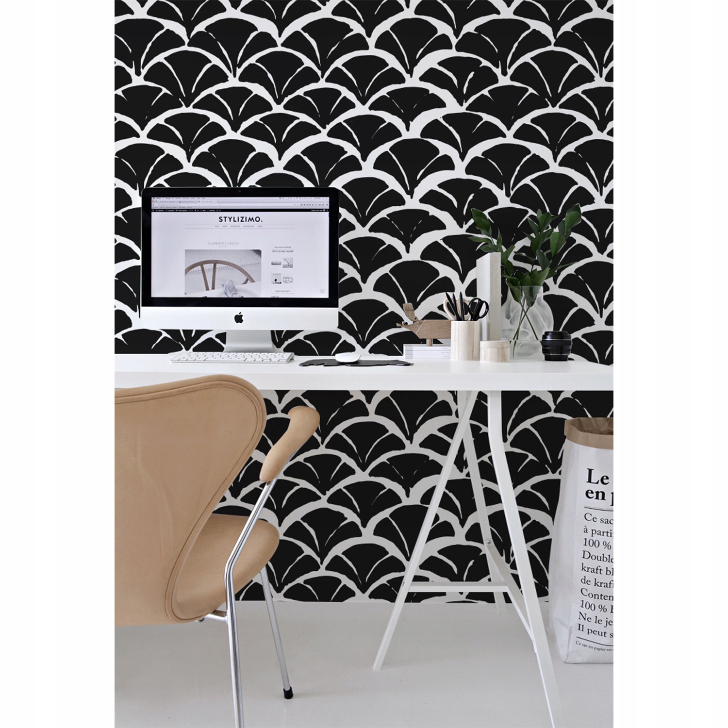 

Fototapeta Czarno-biały wzór rybiej łuski 250x104