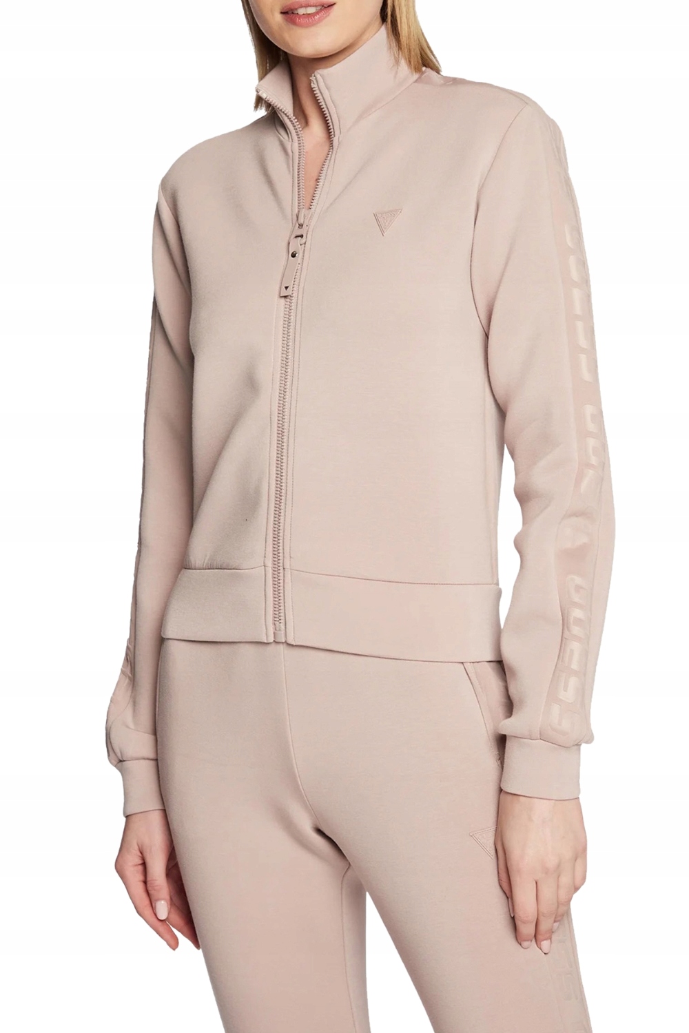 Guess Růžová dámská mikina s lampasy New Allie Scuba M