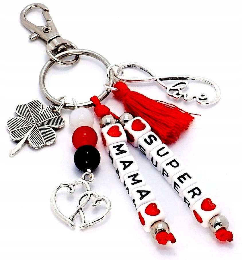 

Brelok Dzień Mamy Matki Koniczynka Serce Love