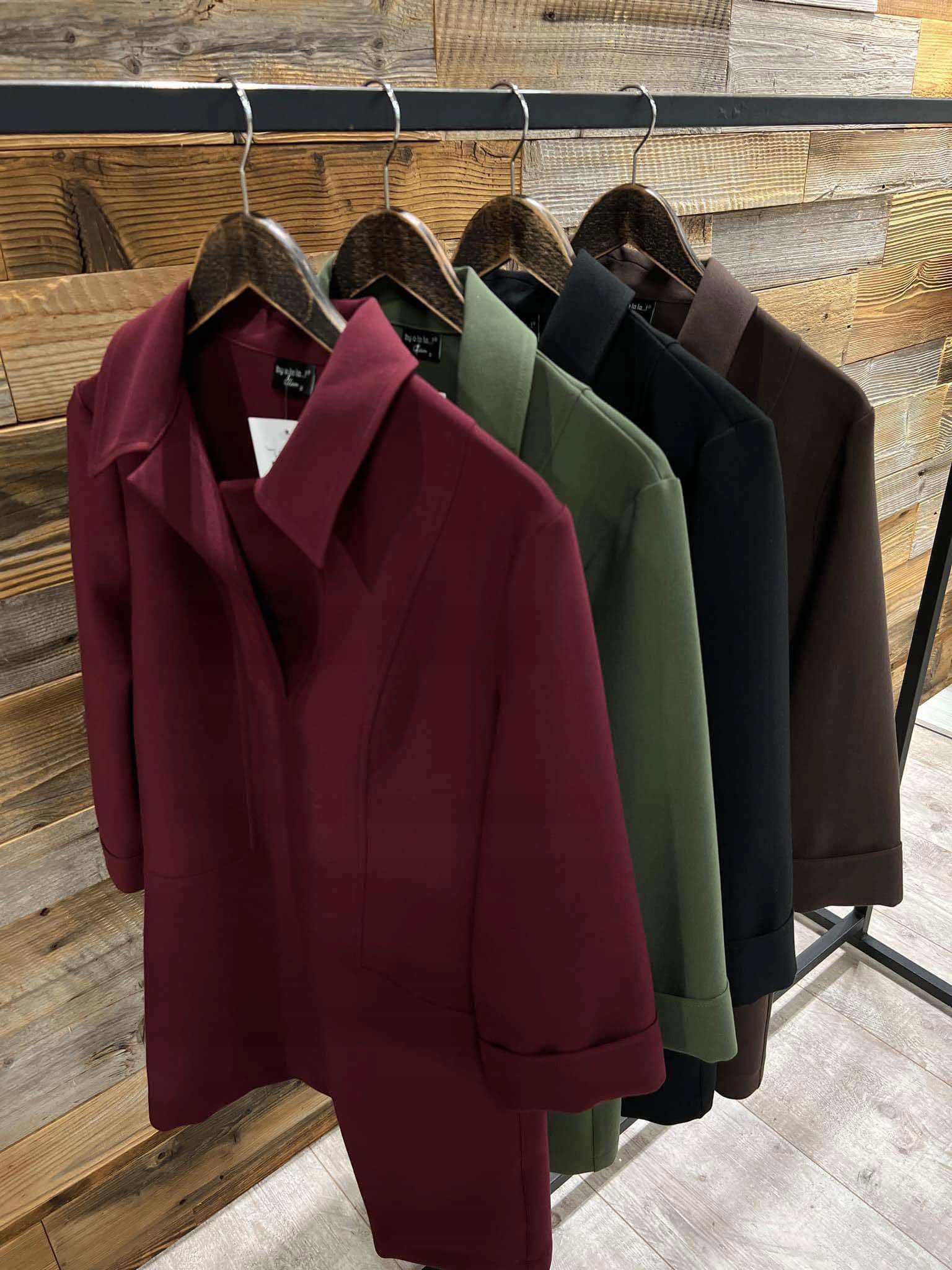 By O La La! Trapézová Šaty S Límečkem Bordó M 38