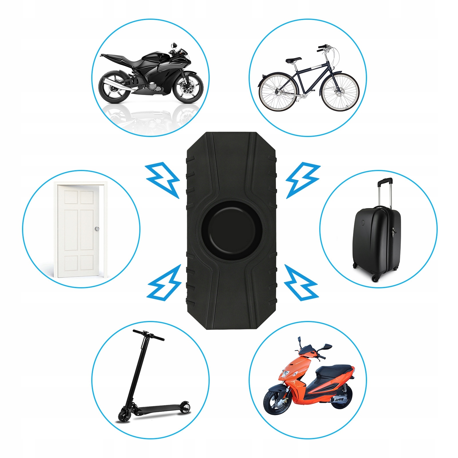 ALARM MOTOCYKLOWY ROWEROWY ZABEZPIECZENIE PILOT Waga 33 g