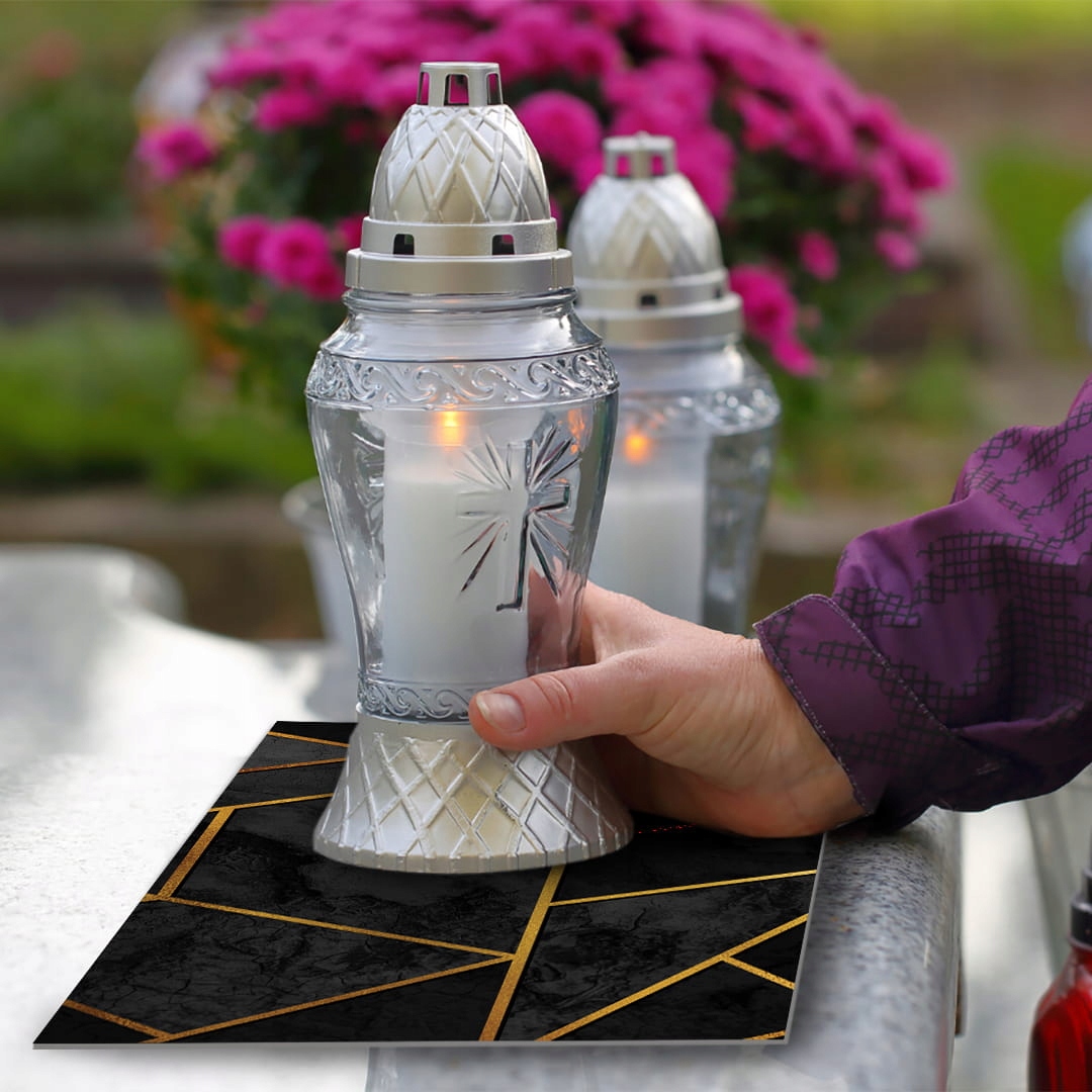 SZKLANA PODSTAWKA POD ZNICZE 60x20cm Elegancja 361 Szerokość produktu 20 cm