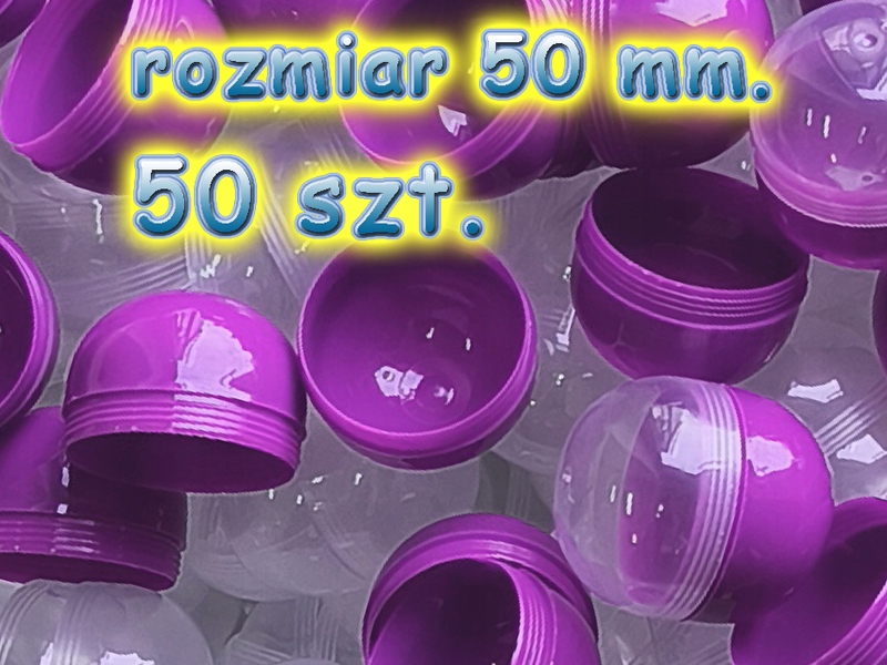 Kapsuła pusta 50mm Filoletowa 50 Szt. pojemnik do losowania los purpurowa