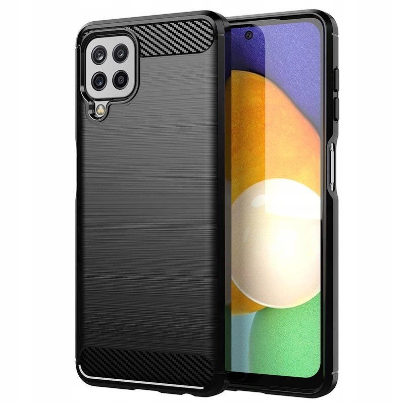 Carbon Case elastyczne etui pokrowiec do Samsung Galaxy A22 4G czarny